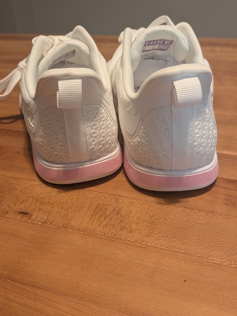 HIKE White & Pink Athletic Walking Sneakers Running Shoes Minimalist Size 10 - Picture 5 of 12